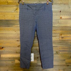 Limited Navy and white patterned crop pants